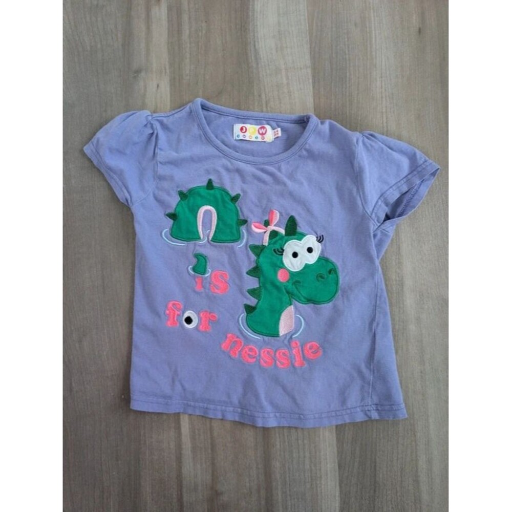 JPW Junior N is for Nessie Purple Applique Top, 3-4T (U1)